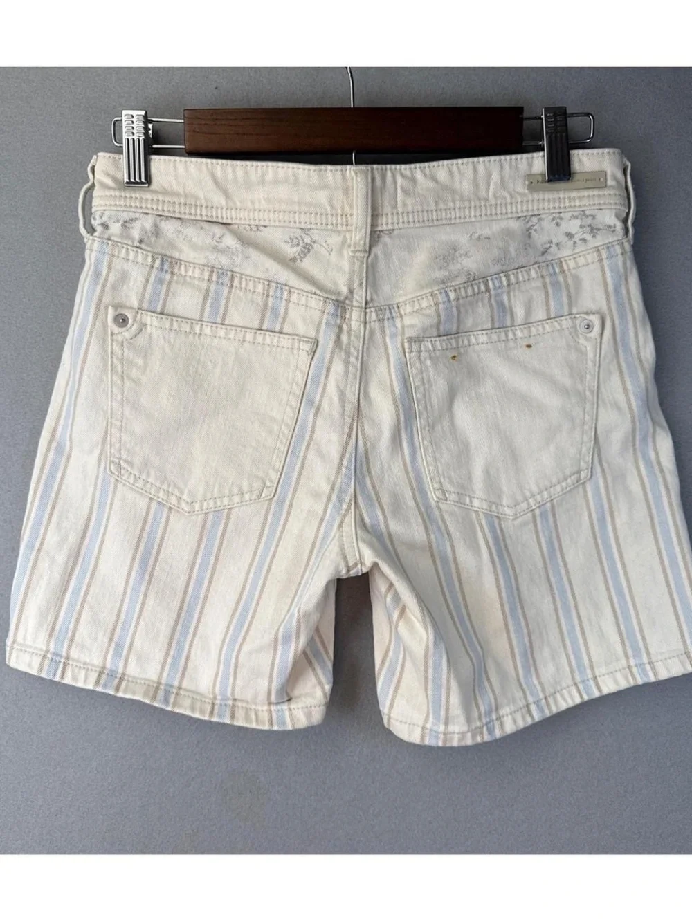 Anthropologie Pilcro High-Rise Striped Slim Boyfriend Denim Shorts Size 25 - Picture 3 of 9